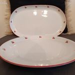 2db retro Alföldi porcelán cseresznyés szendvicses vagy süteményes kínáló nagy tál porcelán tálca fotó
