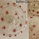 rózsa rátétes ÜNNEPI kristály tortatartó Walther Glas kristály süteményes kínáló HIBÁTLAN rózsaszín fotó