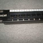 Patch Panel CAT6 24port 19" 1U fekete moduláris, Excel fotó