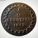 1/2 Krajcár 1812 Kreutzer S , I. Ferenc osztrák király 1804-1835 Ebben állapotban Ritka! fotó