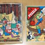 .Régi trafikárú 80-as évek kirakós játék (Puzzle) Hófehérke és a hét törpe, Pinokkió fotó