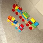 Fa vonat puzzle kirakó és teherautó fotó