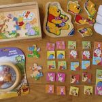Micimackó csomag fa puzzle kirakó memória bingó játék éjjeli fény lámpa fakirakó fotó