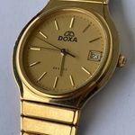 Svájci DOXA aranyozott férfi (unisex) karóra, az 1990-es évekből - Szervizelt, szépen működő karóra fotó