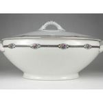 1J131 Régi cseh Bohemia porcelán leveses tál 33 cm fotó