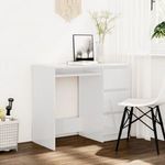 fehér magasfényű szerelt fa íróasztal 90 x 45 x 76 cm fotó