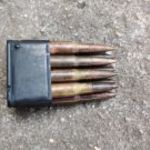 2. világháborús .30-06 M1 garand lőszerek hatástalanítva tárkeretben fotó