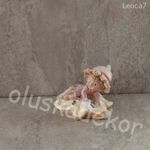 Tavasz tündér levélen, fekvő, tündérkert, dekor figura, 7 x 6 cm fotó