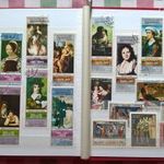 Festészet témájú bélyegek, blokkok, A/5-ös 6 törtfehér lapos / 12 oldalas Briefmarken bélyegalbumban fotó