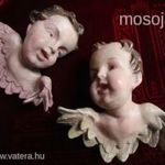 BAROKK FA KÉZI FARAGOTT FESTETT ANGYAL PUTTÓ PÁROS FARAGVÁNY ÉRTÉKES KÉZIMUNKA fotó