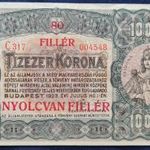 10.000 korona 80 fillér 1923 fotó