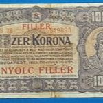 1923 -as 1000 Korona 8 fillér felülbélyegzéssel "kis alakú" bankó Ritkább !!! EF (L2393) fotó