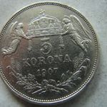 EZÜST F. JÓZSEF 5 KORONA, 1907 KB. 1 DB. 1 FT-RÓL! fotó