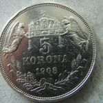 EZÜST F. JÓZSEF 5 KORONA, 1908 KB. 1 DB. 1 FT-RÓL! fotó