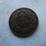 GÖRÖG 2 LEPTA, 1878 K. 1 DB. 1 FT-RÓL! fotó