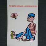 Kártyanaptár, OKISZ munkavédelmi felügyelet, balesetmegelőzés, grafikai rajzos, 1980 (2) fotó