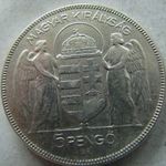 EZÜST HORTHY "HAJAS" 5 PENGŐ, 1930. 1 DB. 25 GR. 1 FT-RÓL! SZÉP fotó