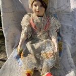 Régi nèpviseleti baba II, 39cm, kézzel festett fotó