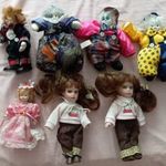 7 db retro baba, bohóc porcelánfigura egyben eladó fotó