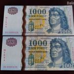 1000 forint 2008 Unc minta 429, 430-as sorszámú bankjegy fotó