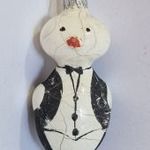 ÖREG PINGVIN ÚR, 10cm - RETRO KARÁCSONYFADÍSZ ÜVEGBŐL !!! fotó