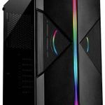Inter-Tech IT-3306 Cavy Midi - RGB Midi torony Gaming doboz Fekete Oldalsó szélvédő, Porszűrő, Be... fotó