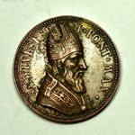 I. SZILVESZTER PÁPA ( 285-335) VATIKÁN XIX. SZÁZADI BRONZ EMLÉKÉREM ! RITKA ! fotó