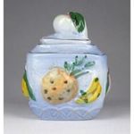 1G373 Régi kisméretű gyümölcsös cukorkínáló porcelán bonbonier fotó