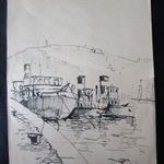 MOSSHAMMER jelzett festmény BALATON KIKÖTŐ 1957 SZŐNYI TANITVÁNY MAGYAR NEMZETI GALÉRIA fotó