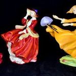 2 DB ROYAL DOULTON ÉS EGY COALPORT ... 3 DB GYÖNYÖRŰ PORCELÁN FIGURA EGYBEN X fotó