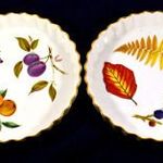 ROYAL WORCESTER PORCELÁN 2 FÉLE GYÜMÖLCS MINTÁS PITESÜTŐ TÁL EGYBEN fotó