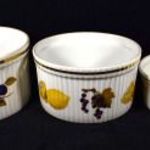 ROYAL WORCESTER GYÜMÖLCS MINTÁS 3 DB MAGAS FALÚ KÍNÁLÓ TÁL X fotó