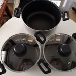 3 db teflon lábas fedővel fotó