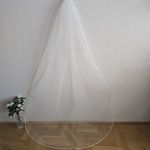 FTY134 - 1 rétegű, 3mm-es szatén szélű, Ekrü menyasszonyi fátyol 200x150cm fotó