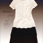MAX&Co. (MaxMara) álomszép 3-SZÍNŰ csinos RÉTEGES aljú bélelt könnyű szövet RUHA ~40-42 fotó