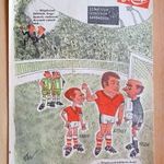 Ludas Matyi 1967 SZÚR Népstadion színész-újságíró meccs címlap - Kabos Bitskey Tibor Major Tamás fotó