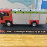 Régi retró vintage gyüjtőknek tüzoltó autó 1: 64 2000 Major Rescue FL 614 UK fotó