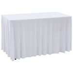 2 darab fehér sztreccs asztalszoknya 183 x 76 x 74 cm fotó