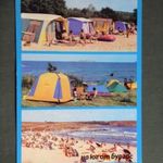 Képeslap, Bulgária, Burgasz, tenger part, strand, kemping látkép, részlet, 1978- fotó