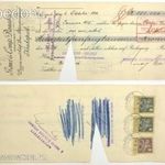 Privát váltó 150 000 K, 2x40 és 1x20 K (1914) illetékbélyeggel. fotó
