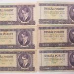 6 db. Kádár-címeres 500 forint 1969 /77 fotó