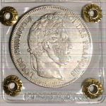 1834 H Francia 5 Frank ezüst érme – Louis-Philippe I – La Rochelle fotó