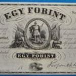 1852 -es Emigrációs Kossuth ezüst 1 Forint Szabadságharcos bankó Ritka !! UNC(L2448) fotó