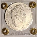 1832 BB Francia 5 Frank ezüst érme – Louis-Philippe I Strasbourg fotó