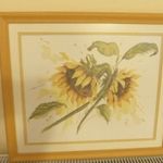 Keresztszemes kép napraforgó virágokkal 45x53 cm, ajándéknak is kiváló, minőségi munka fotó