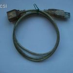 USB hosszabbító kábel anya-apa / aljzat-dugó / female-male 90 cm átlátszó fotó