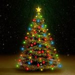 180 LED-es színes karácsonyi fényháló 180 cm fotó