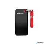 SSD (külső memória) 1TB, USB 3.2 Gen2, VERBATIM "Pocket SSD", fekete/piros fotó
