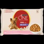 Purina ONE MINI Sensitive/Delicate Lazaccal nedves kutyaeledel 4x85g fotó
