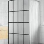vidaXL homályosított edzett üveg zuhanyfal 100 x 195 cm fotó